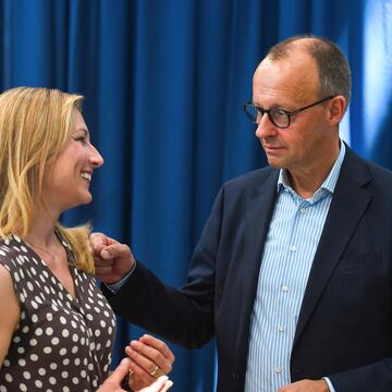 Verena Mertens mit Friedrich Merz